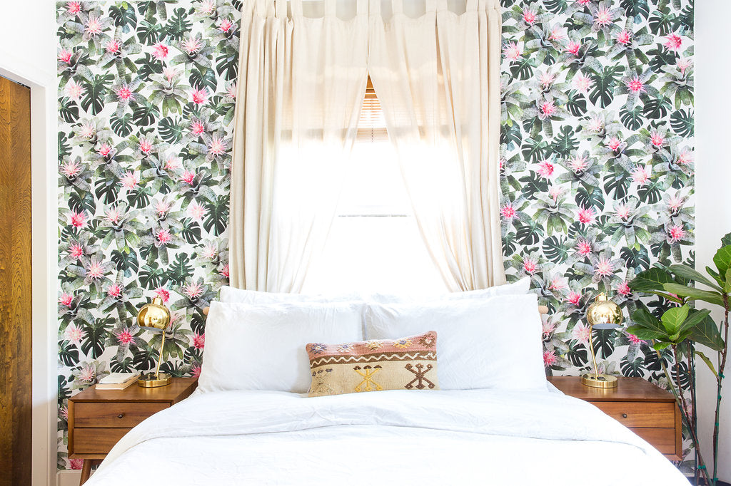 Rad Bromeliad Wallpaper, white