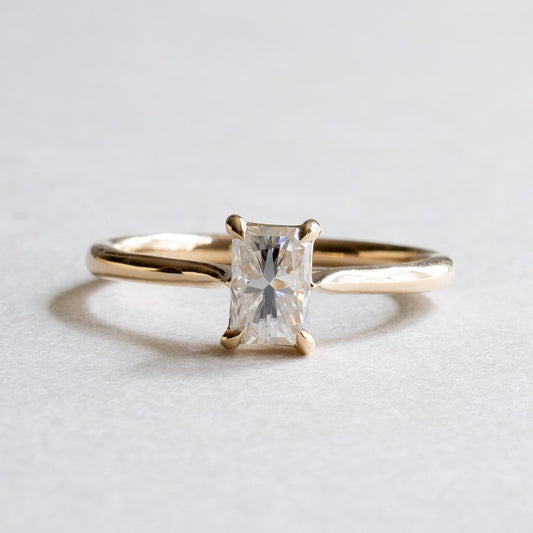 14k Moissanite Emerald Cut Ring