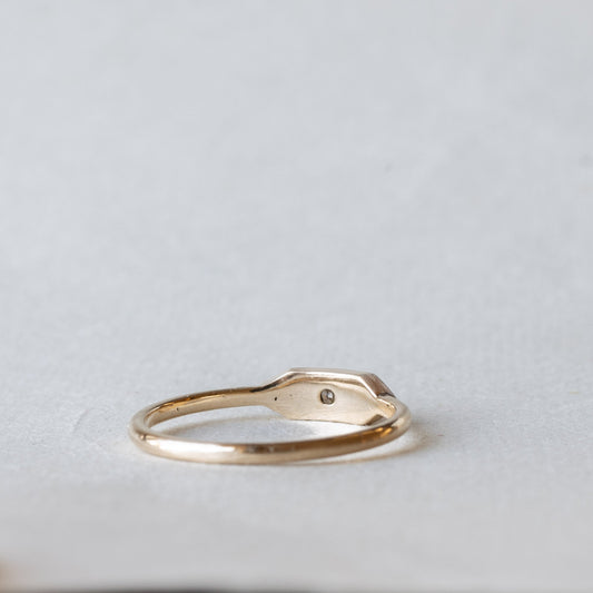 14K Signet Diamond Ring