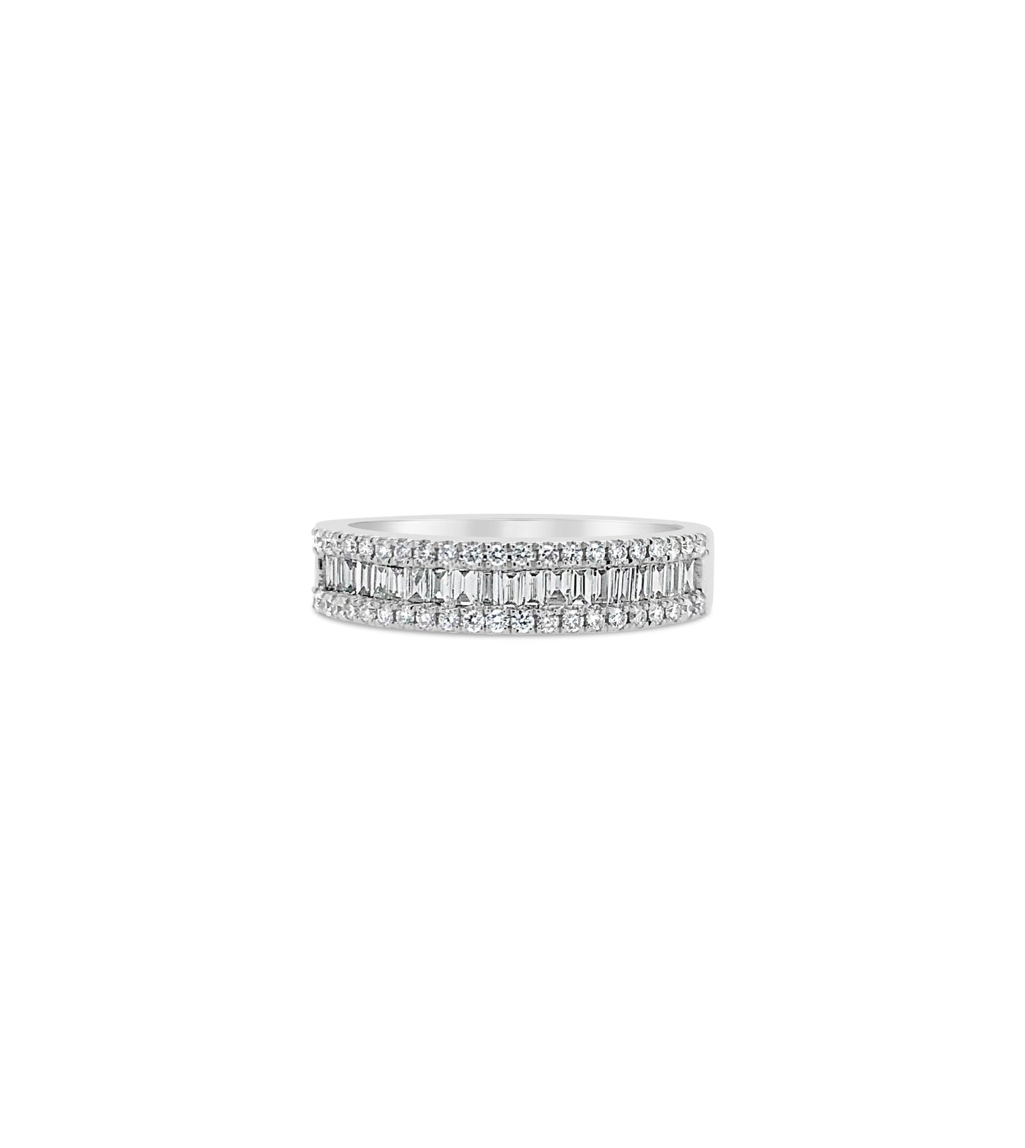 Baguette & Round Diamond Band