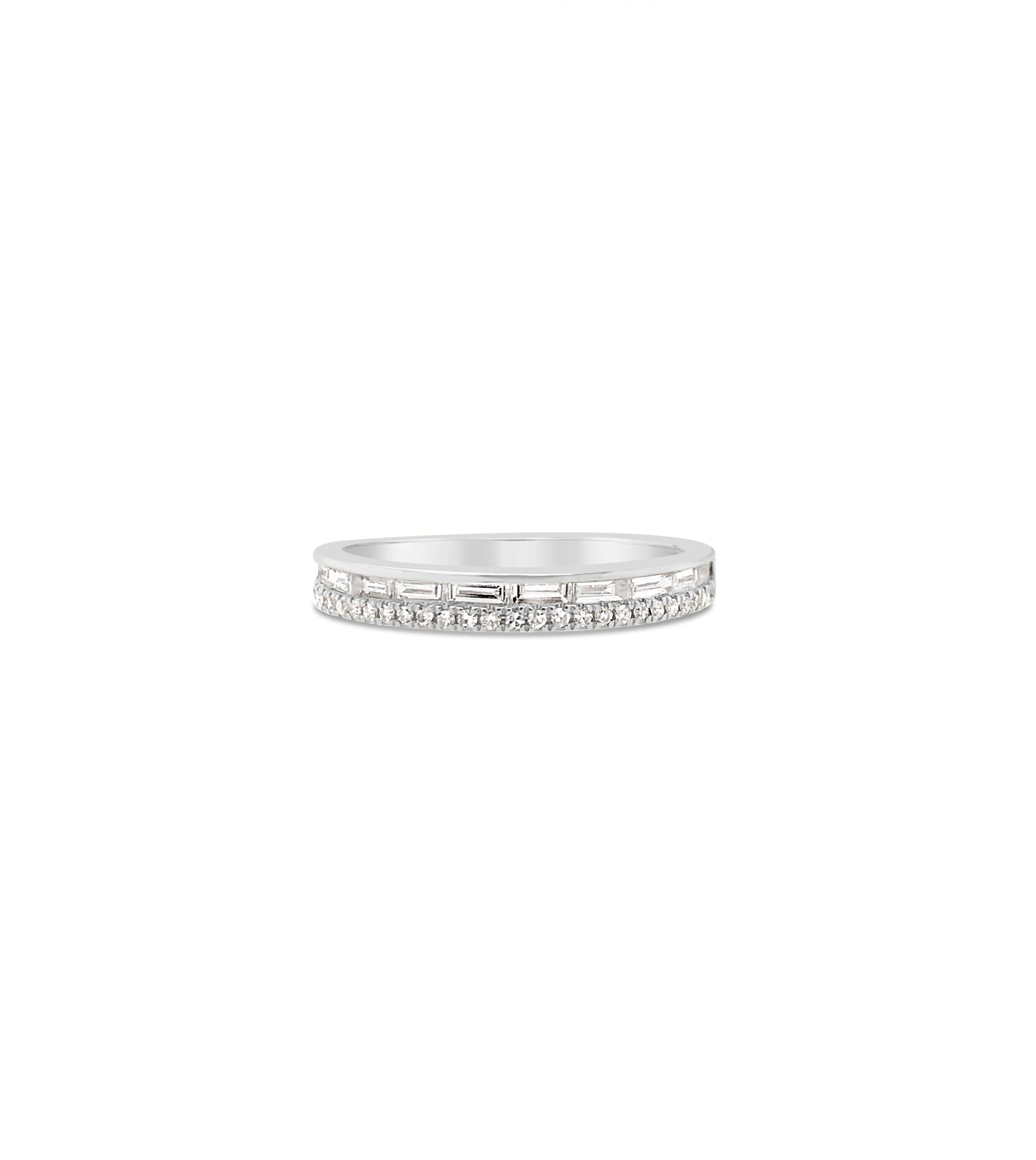 Baguette & Round Diamond Band