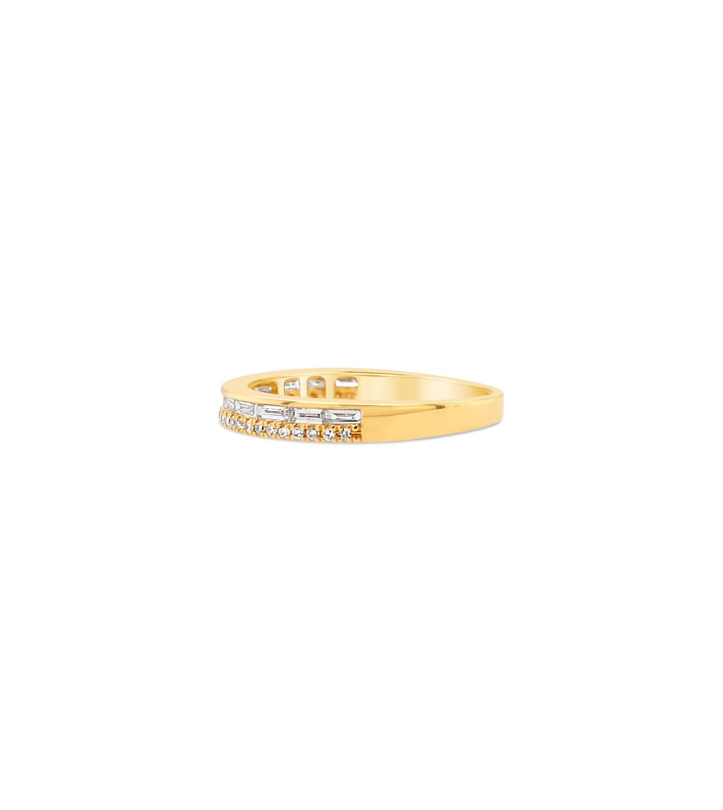 Baguette & Round Diamond Band