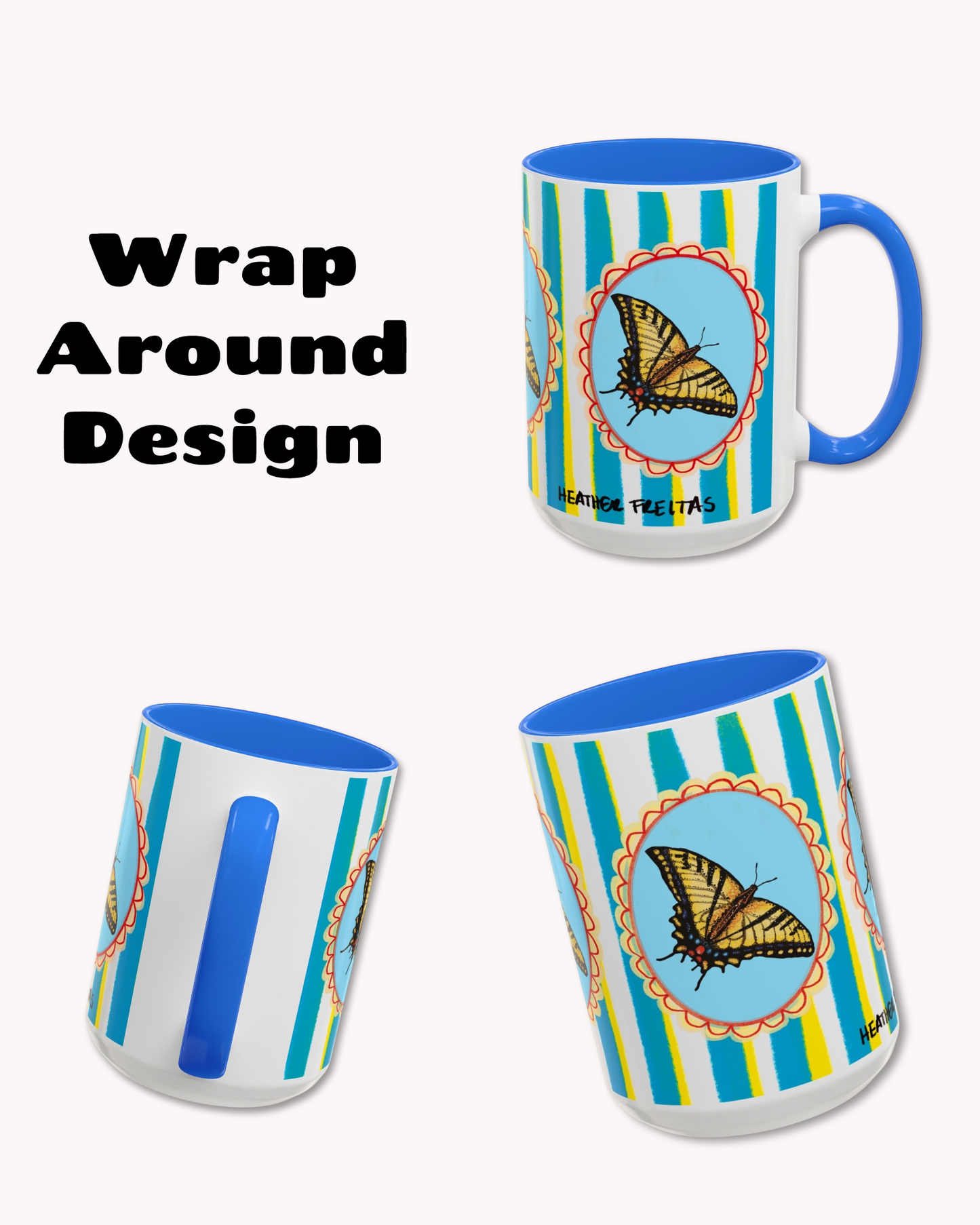 Yellow Butterfly Coffee Mug 15oz