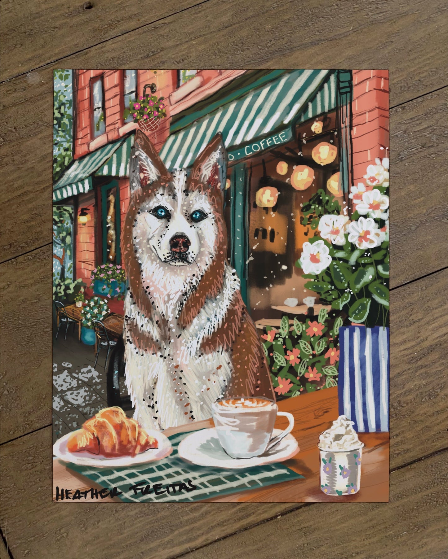 Husky - Build Your Own Pet Portrait Paper Print