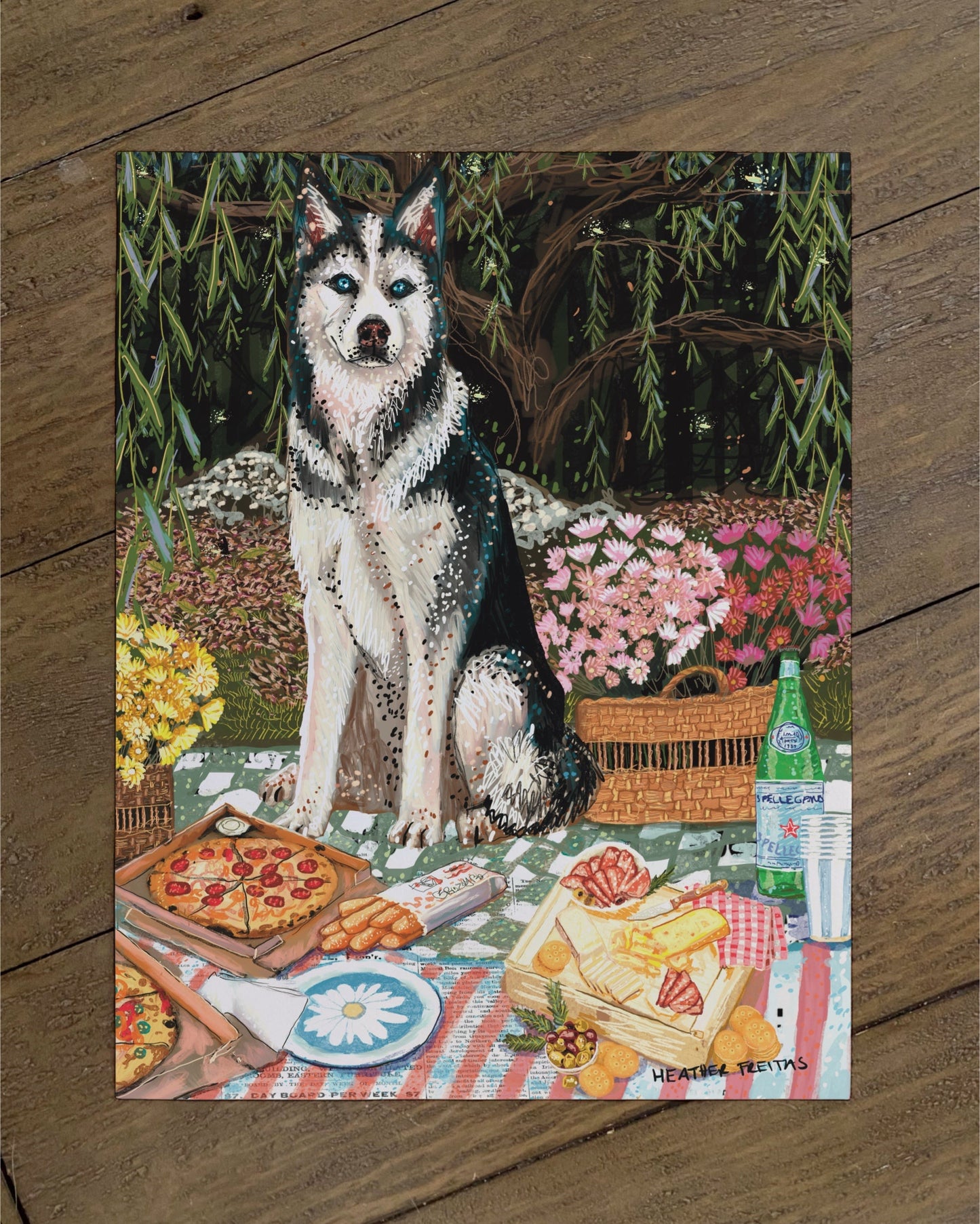 Husky - Build Your Own Pet Portrait Paper Print