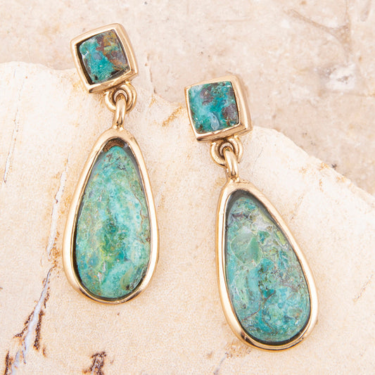 Smooth Teardrop Earring - Chrysocolla
