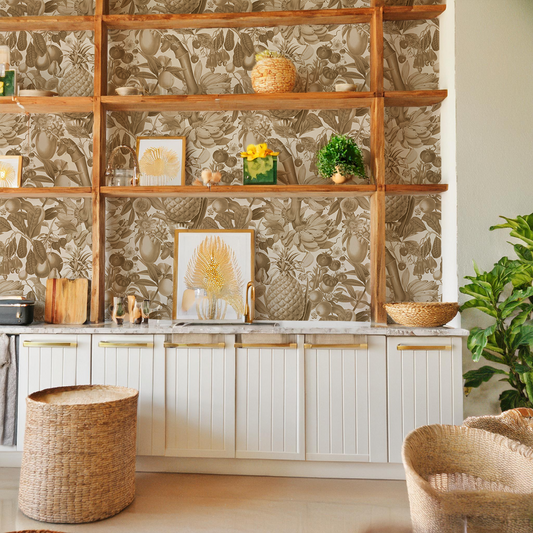 Juicy Fruit Wallpaper, white & neutral