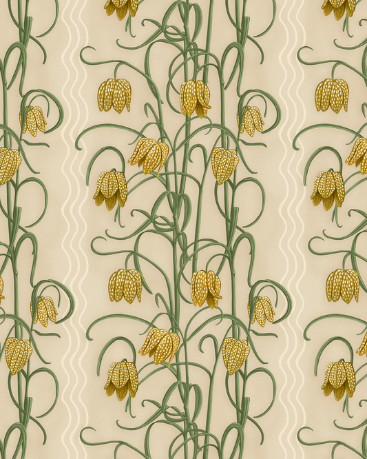 Campanas Wallpaper, tan and ocher