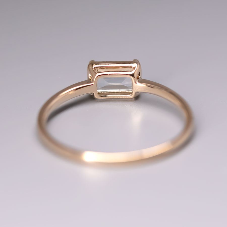 Natural Blue Topaz Wedding Band 14K Yellow Gold Ring