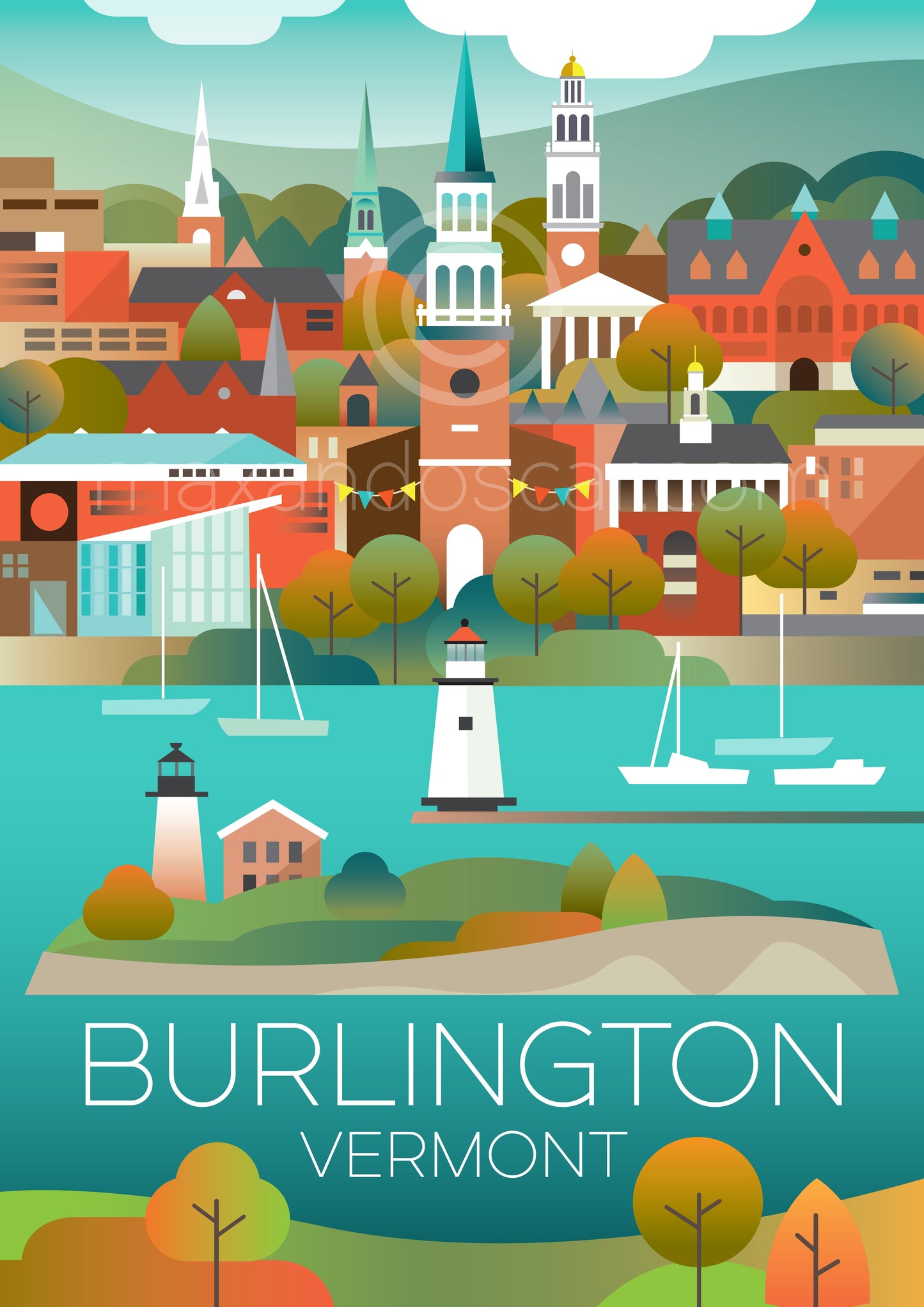 BURLINGTON, VERMONT PRINT