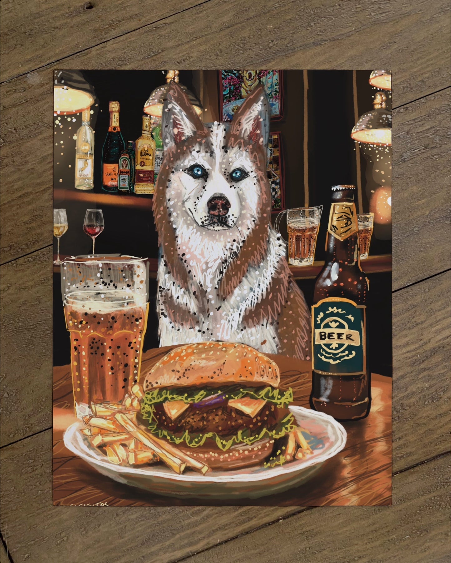 Husky - Build Your Own Pet Portrait Paper Print