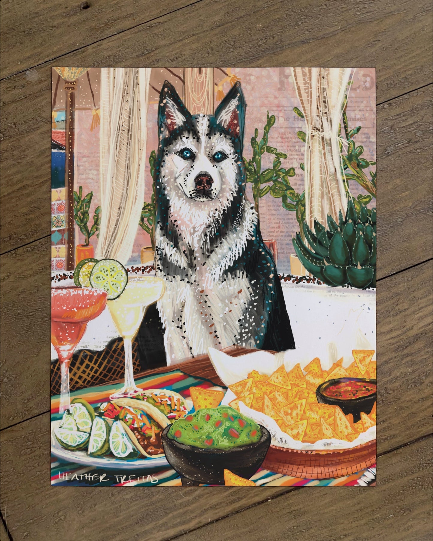 Husky - Build Your Own Pet Portrait Paper Print