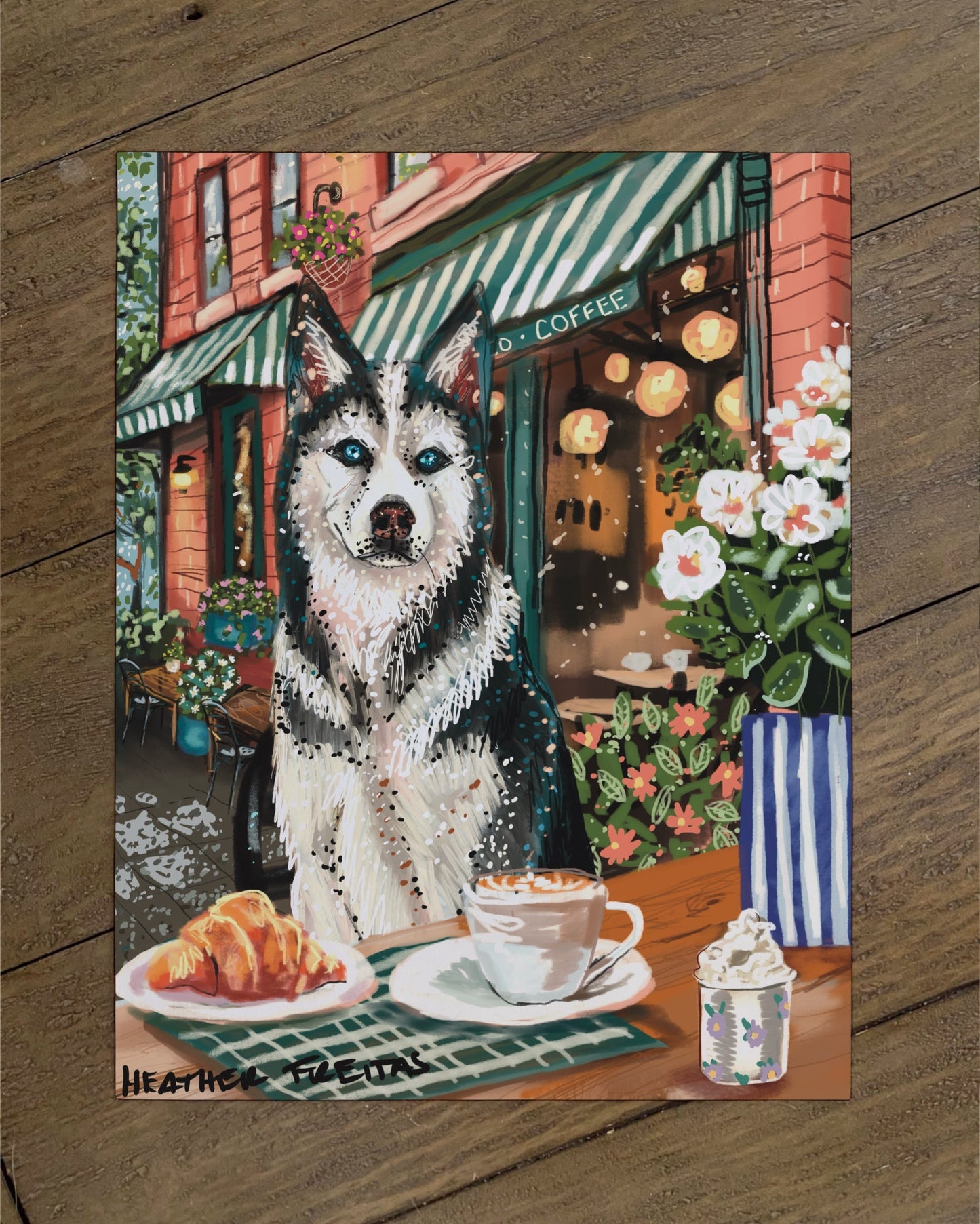 Husky - Build Your Own Pet Portrait Paper Print