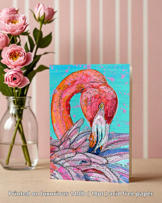 Garnet Flamingo - Greeting Card / Fine Art Print