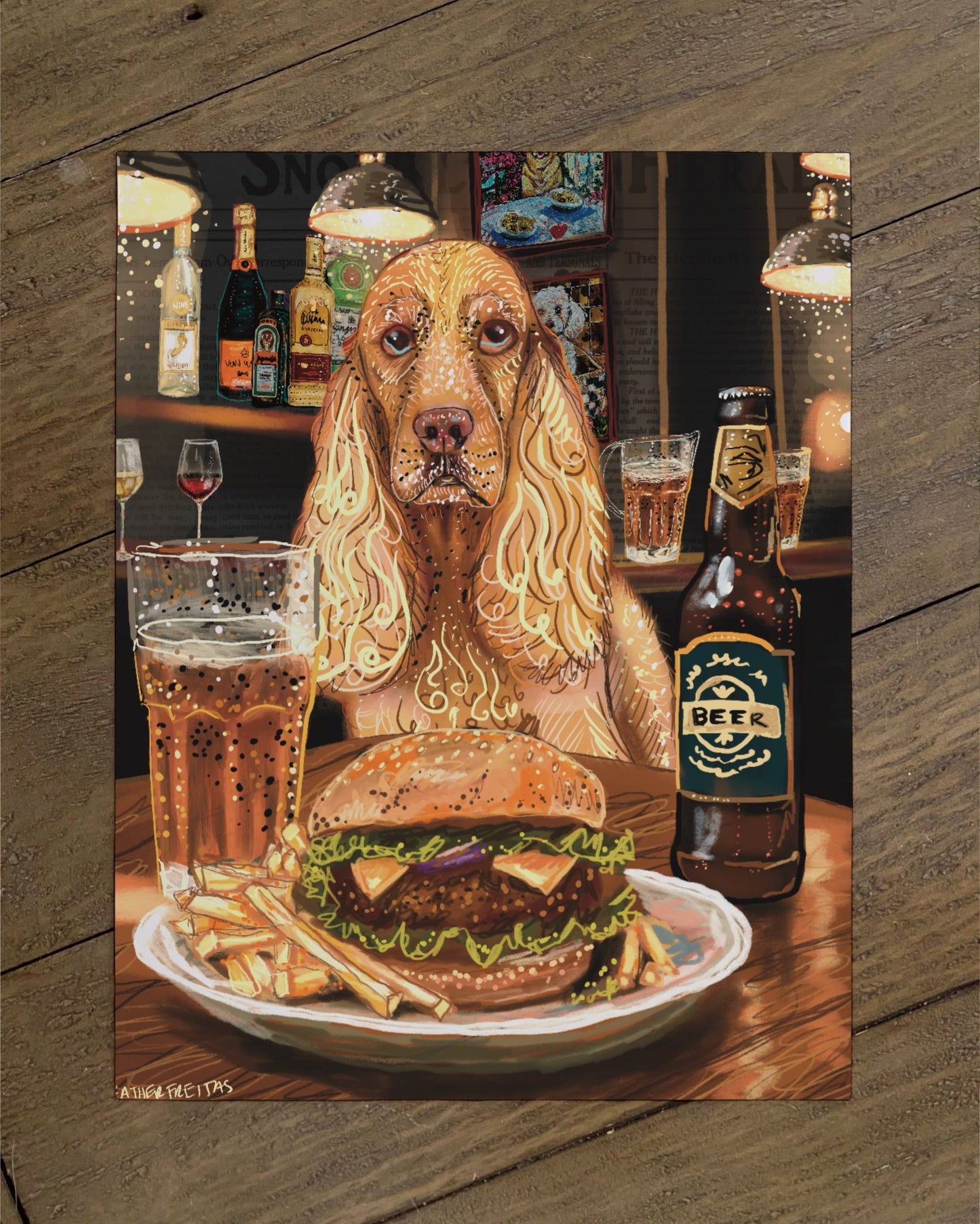 Cocker Spaniel - Build Your Own Pet Portrait Paper Print
