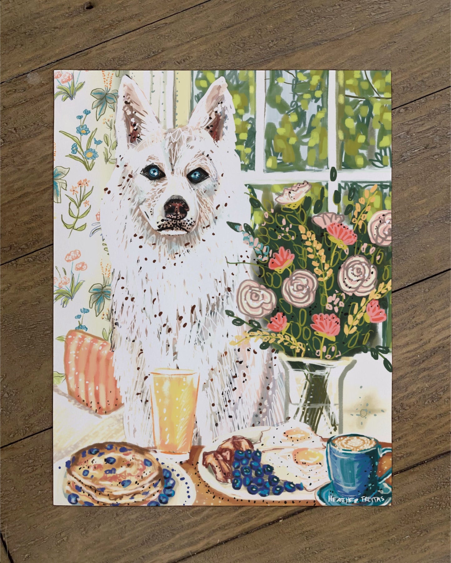 Husky - Build Your Own Pet Portrait Paper Print