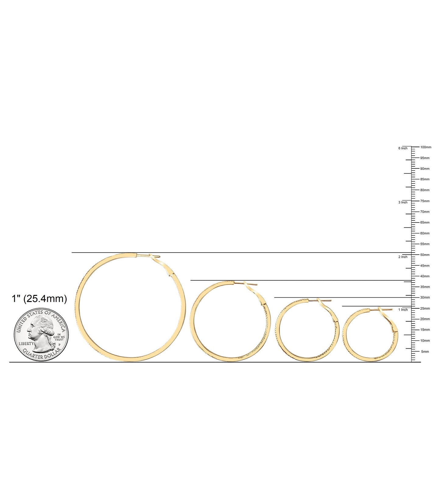 Diamond Slim Hoop Earring