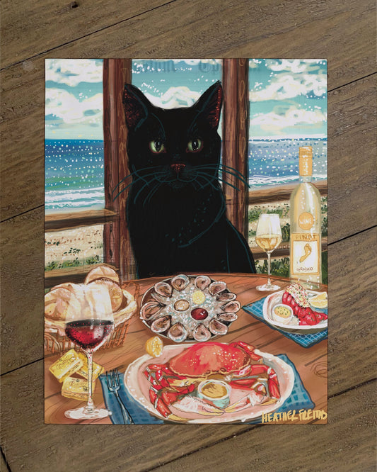 Black Cat - Build Your Pet Portrait Paper Print