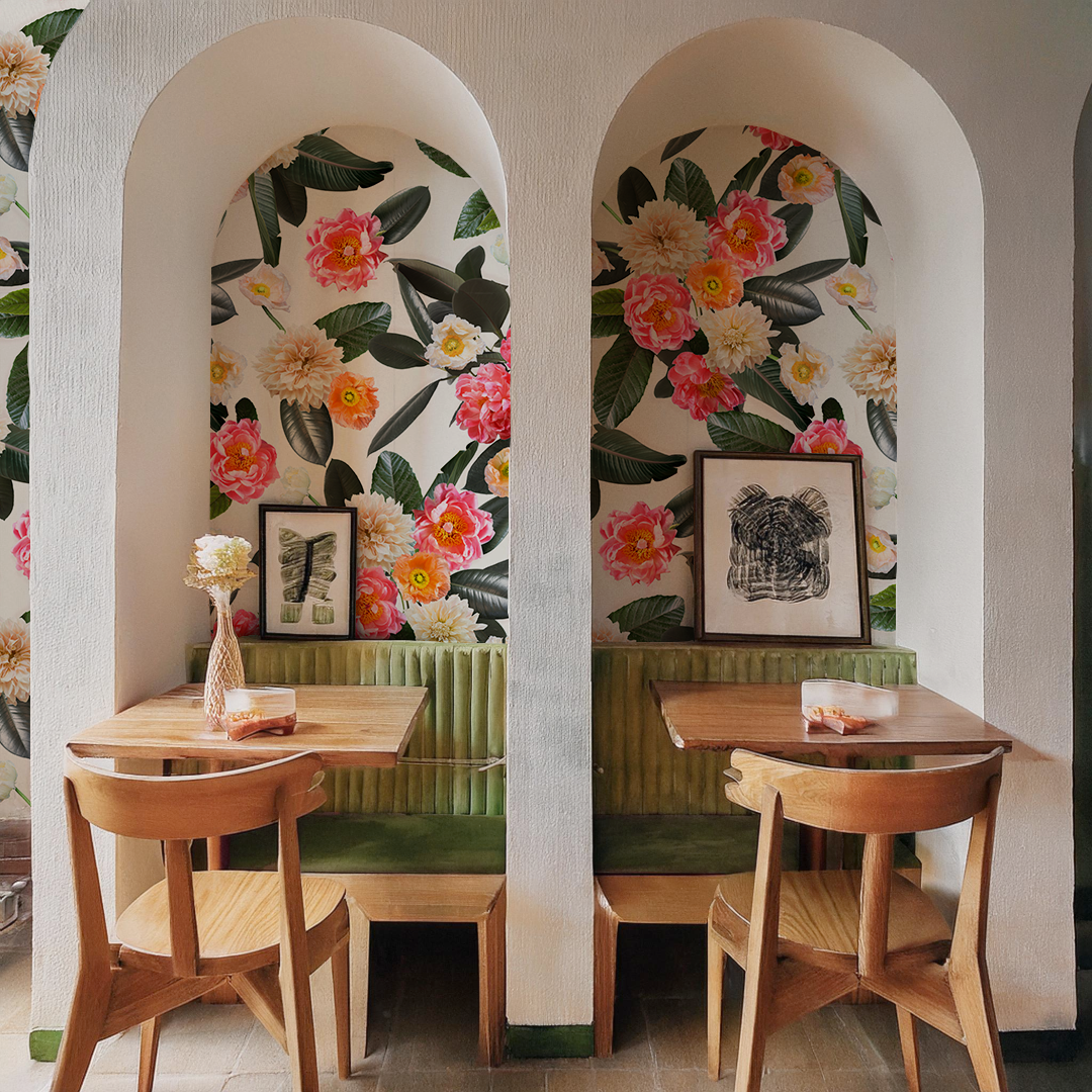 Flower Party Wallpaper, white