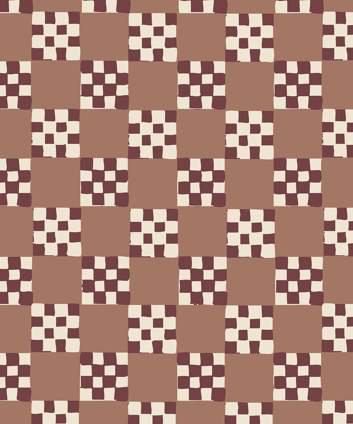Checkered Quilt Wallpaper, mocha mousse