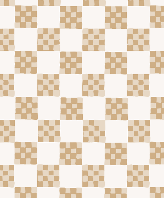 Checkered Quilt Wallpaper, tan and white