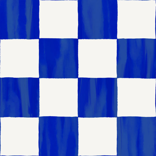 Checkers Wallpaper, cobalt