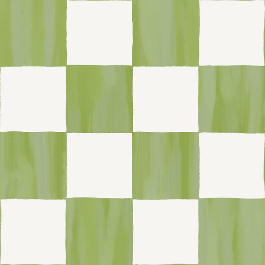 Checkers Wallpaper, olive green
