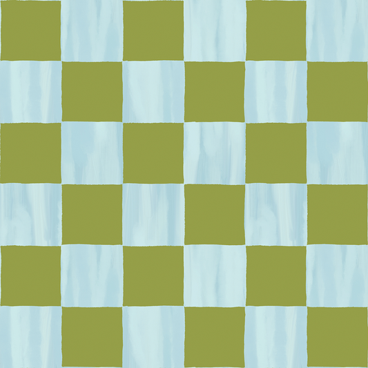 Checkers Wallpaper, blue and green
