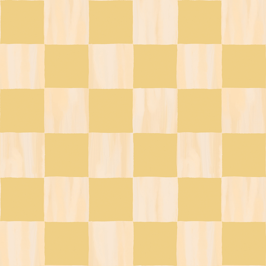 Checkers Wallpaper, peach and butter yellow