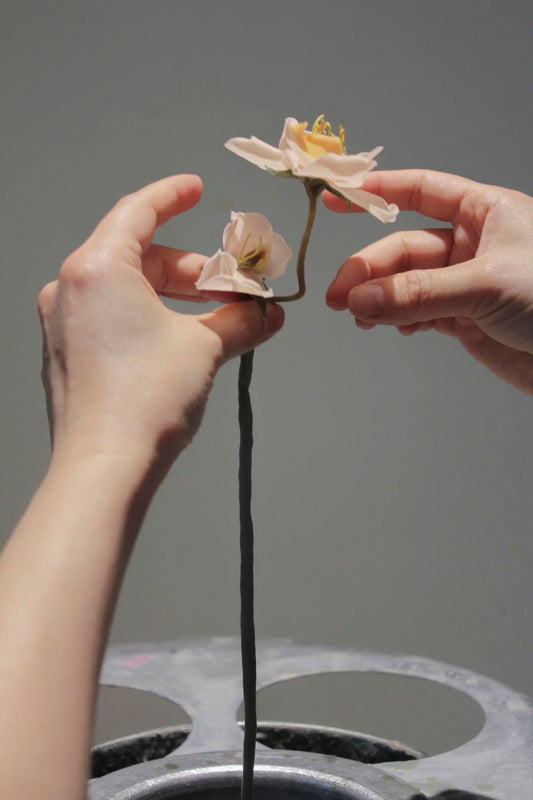 White Chrysanthemum Beeswax Paper Flower