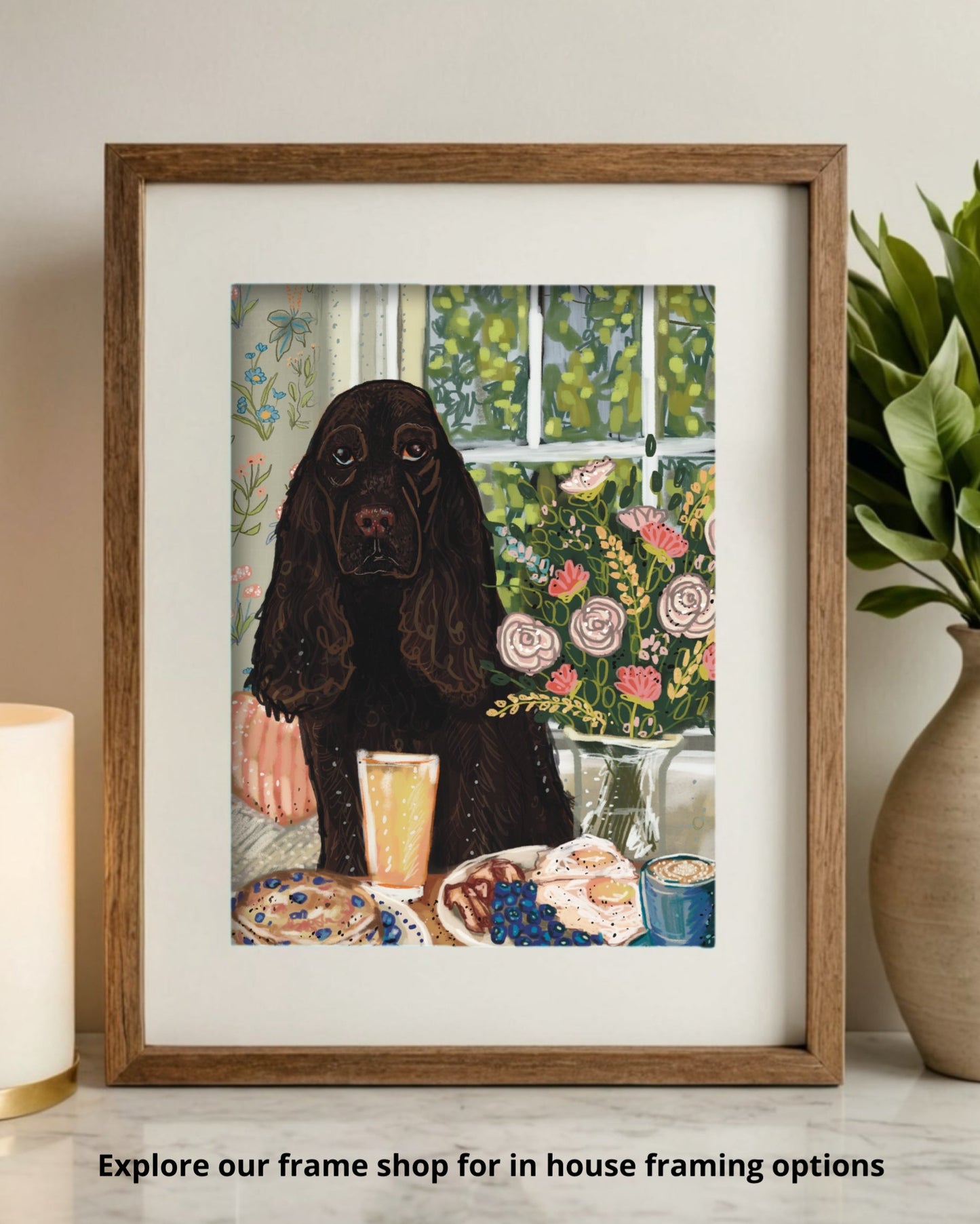 Cocker Spaniel - Build Your Own Pet Portrait Paper Print