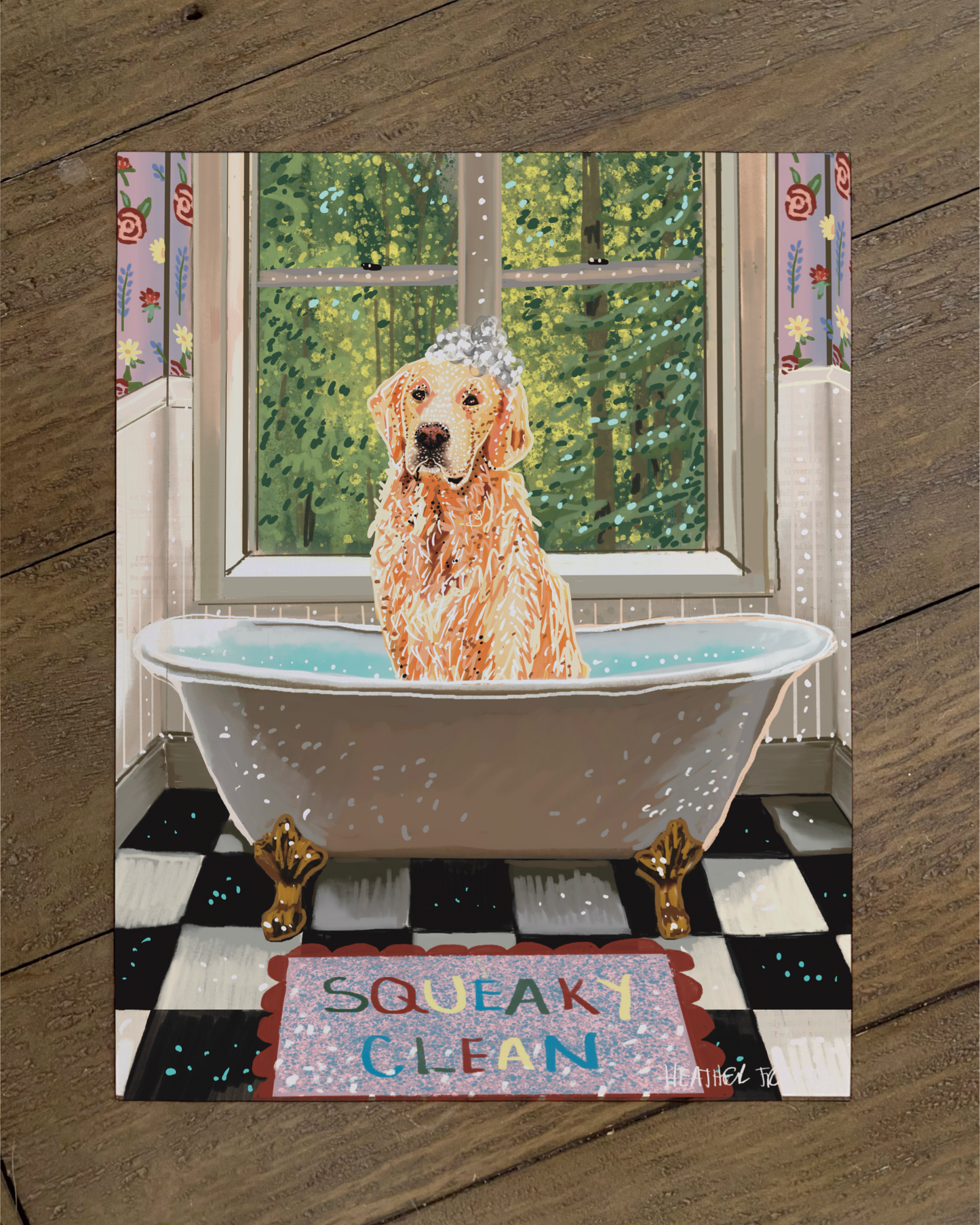 Golden Retriever- Build Your Pet Portrait Paper Print