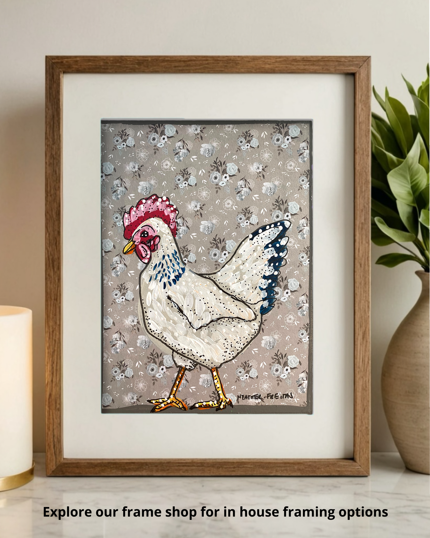 Floral Chichen ( Original Painting )