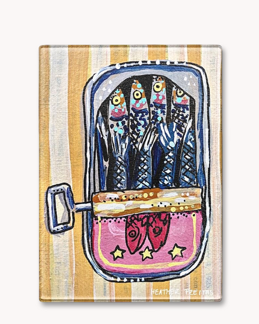 Sardines Glass Cutting Board Trivet