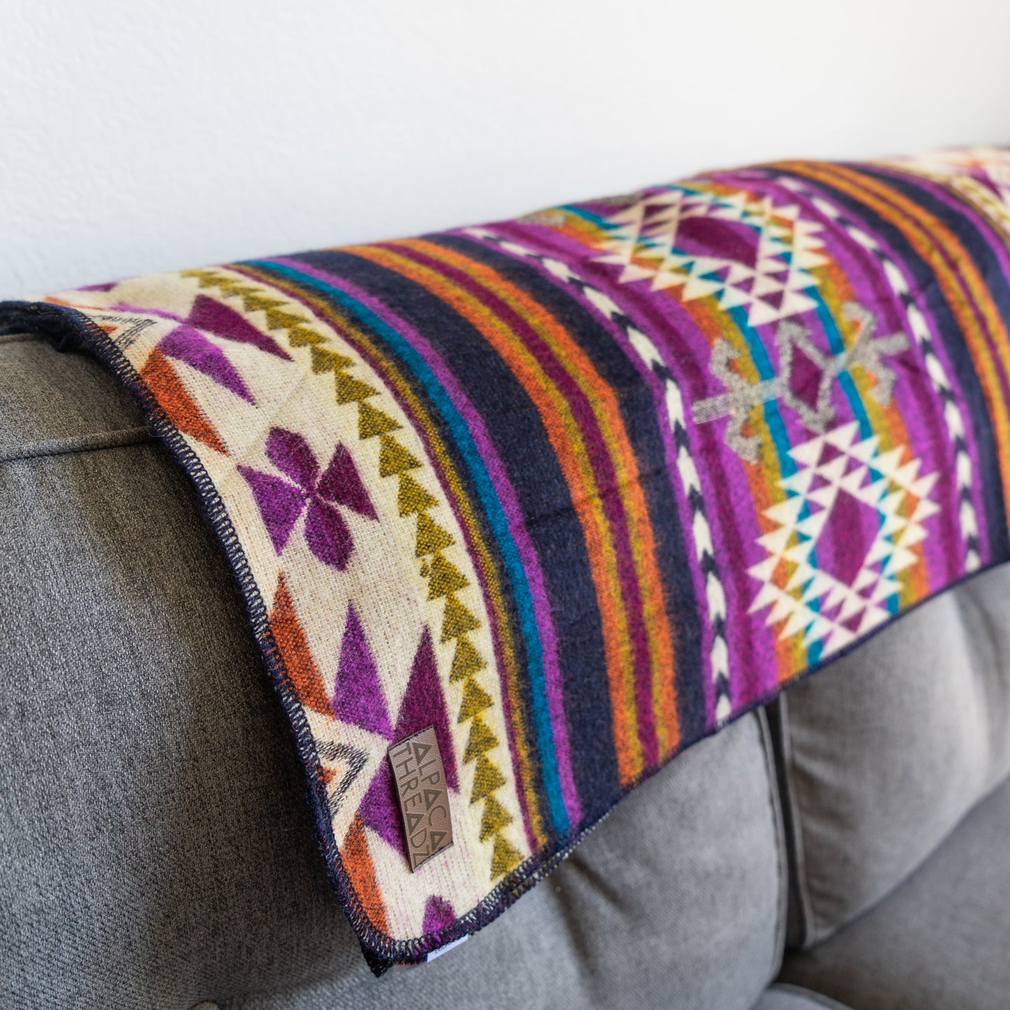 Andean Alpaca Wool Blanket - Amethyst