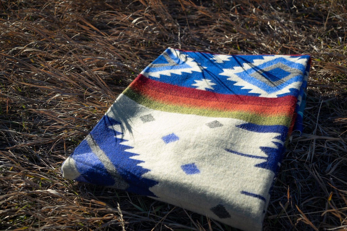 Andean Alpaca Wool Blanket - Ocean Breeze