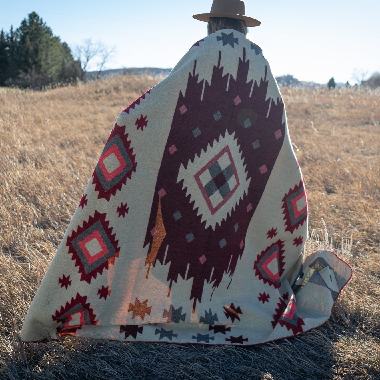 Andean Alpaca Wool Blanket - Rojo