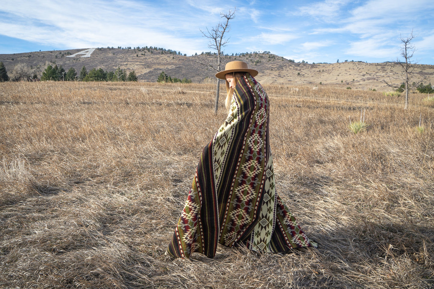 Andean Alpaca Wool Blanket - Cactus