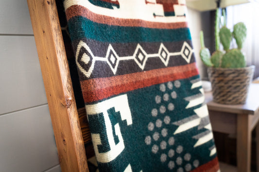 Andean Alpaca Wool Blanket - Evergreen