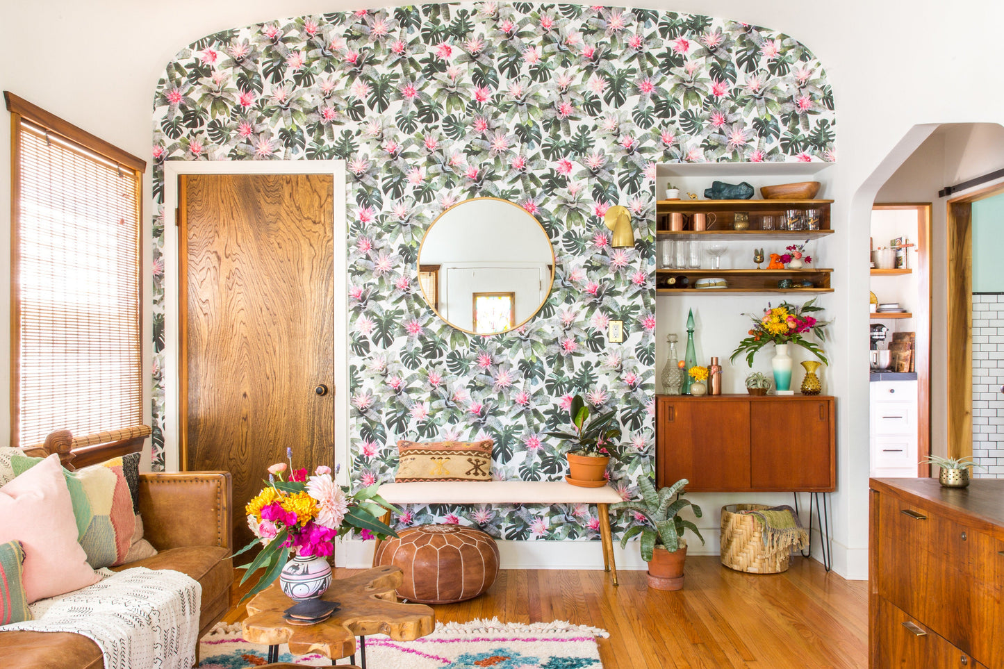 Rad Bromeliad Wallpaper, white