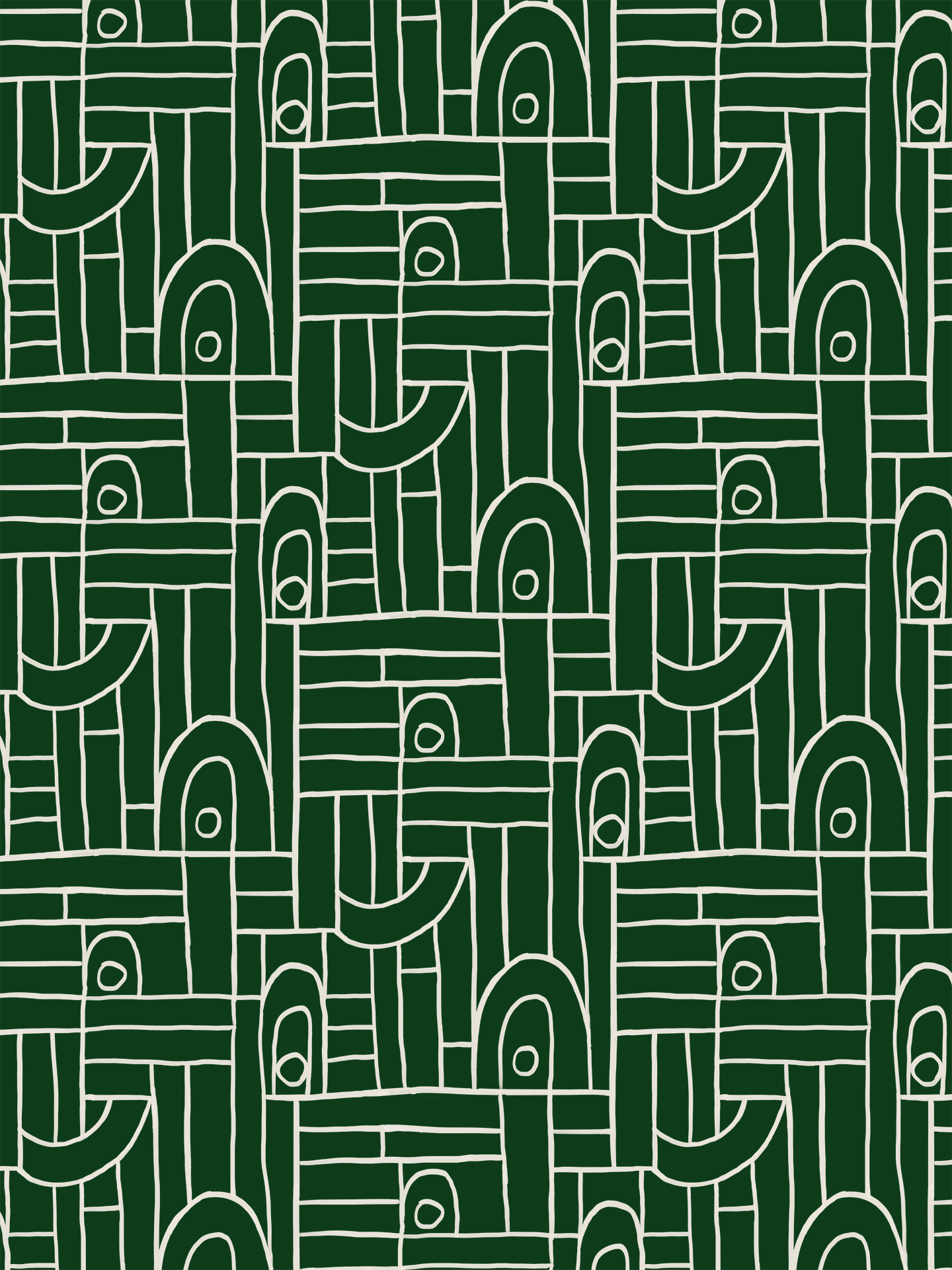 Deco Tile Wallpaper, green
