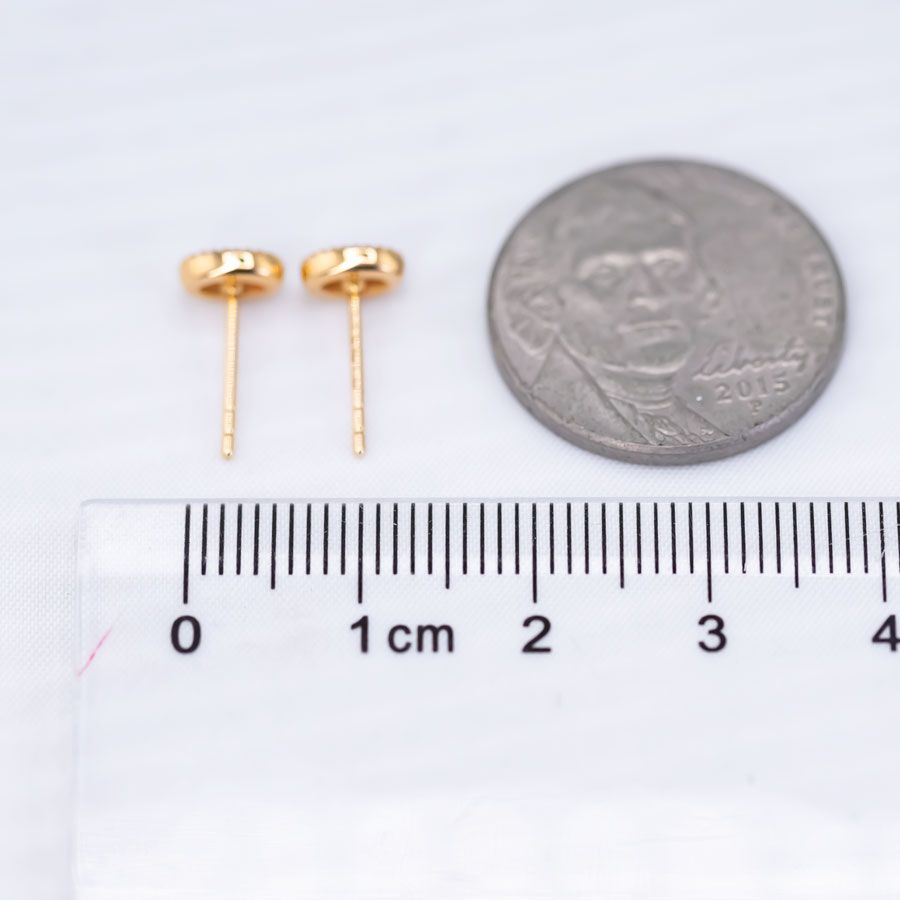 Delicate Oval Shaped Opal Stud Earrings 18K Yellow Gold