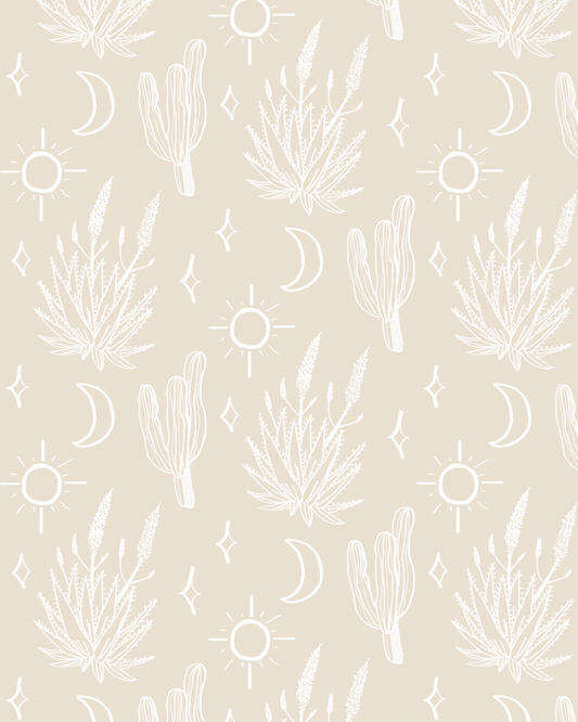 Desert Sky Wallpaper, small pattern, sand and white