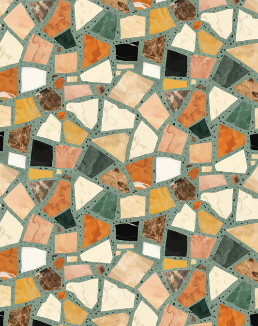 Dolce Terrazzo Wallpaper, teal