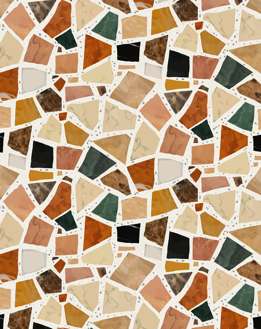 Dolce Terrazzo Wallpaper, white