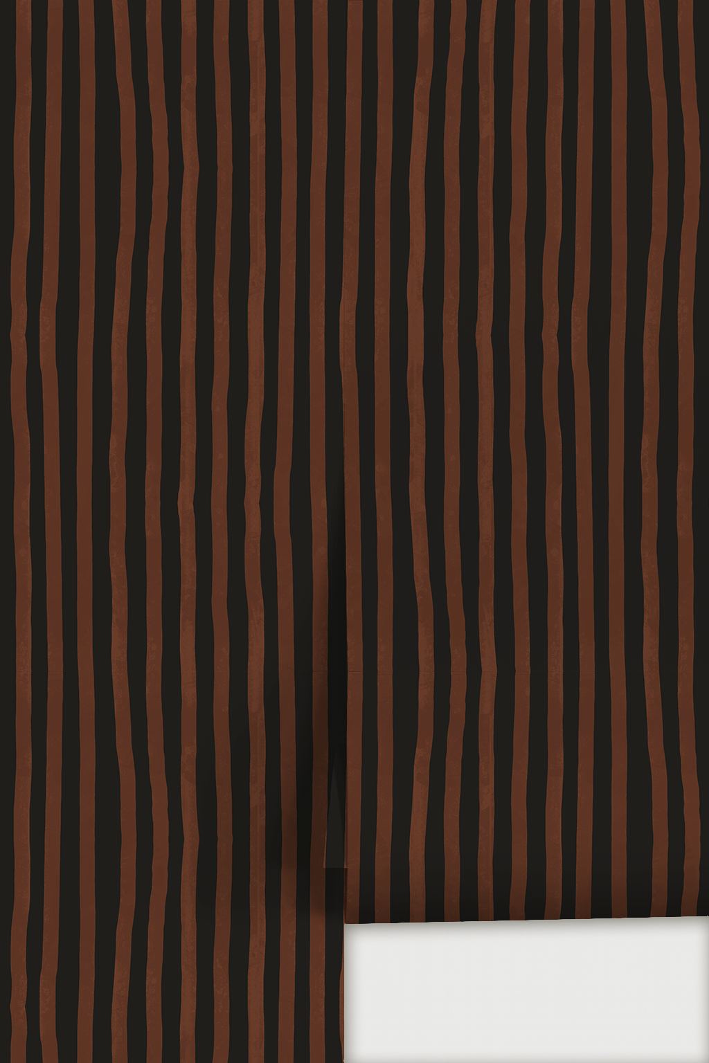 Dolce Stripe Wallpaper, black and chocolate brown