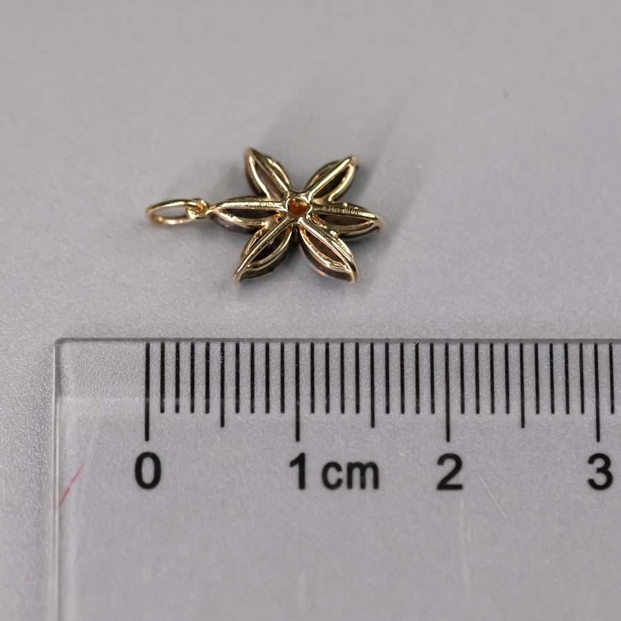 Water Lily Doublet Opal Diamond Pendant Necklace 18K Yellow Gold