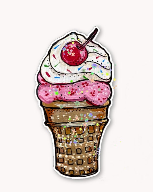 Strawberry Cone Sticker