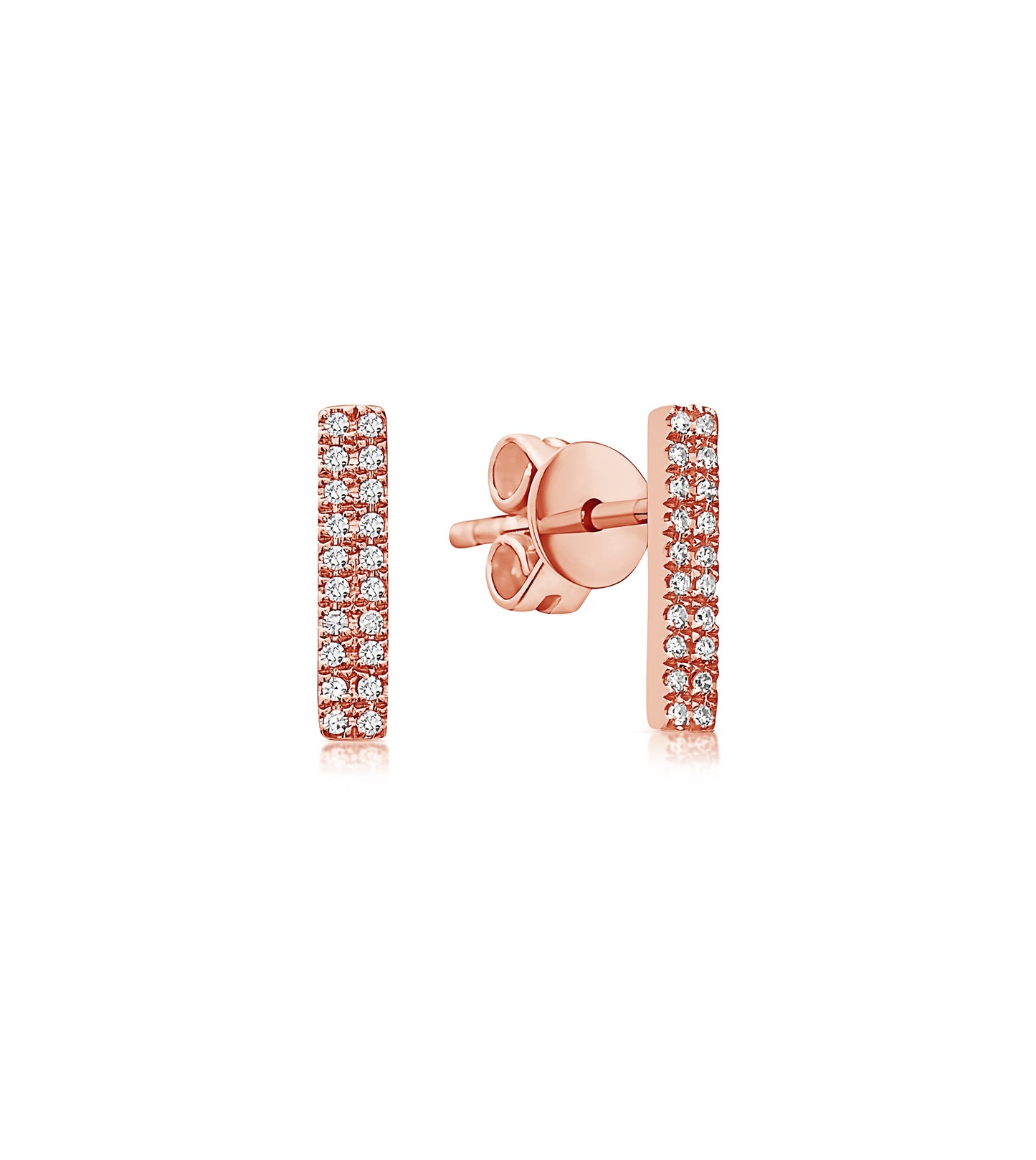 Diamond Bar Stud Earring