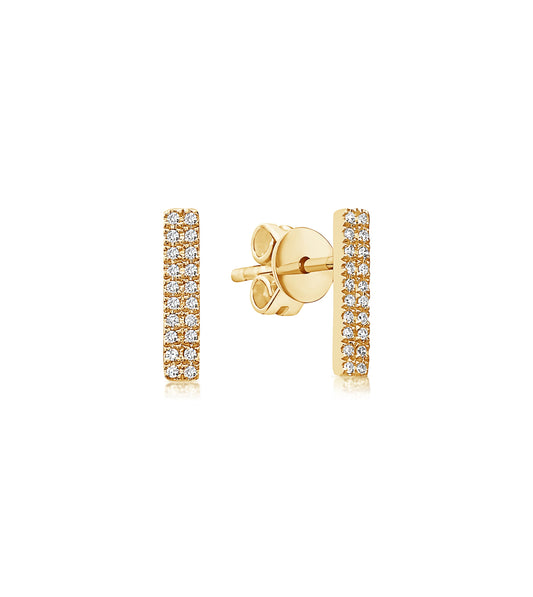 Diamond Bar Stud Earring